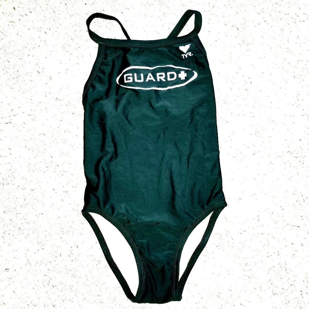 TYR Guard Lifeguard One Piece Swimsuit Girls Size 26 Large Green